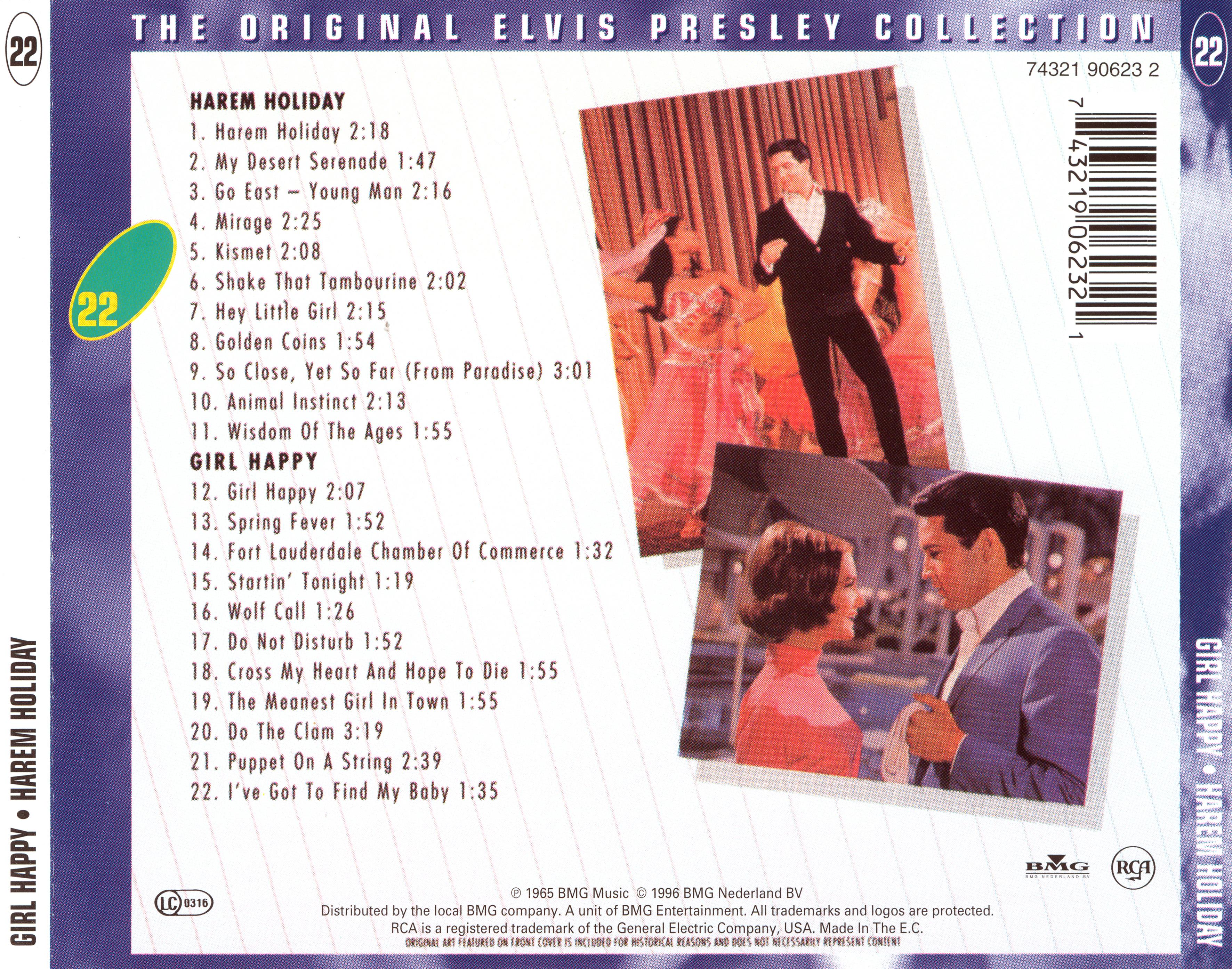 Elvis Presley  The Original Elvis Presley Collection 22; Girl Happy, Harem Holiday : Back